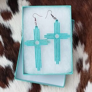 "Crazy Train" Cross Earrings